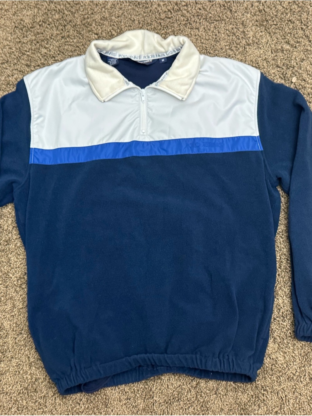 Vintage 90s Polo Sport Ralph Lauren Polo Tennis Jacket Medium USA Quarter Zip